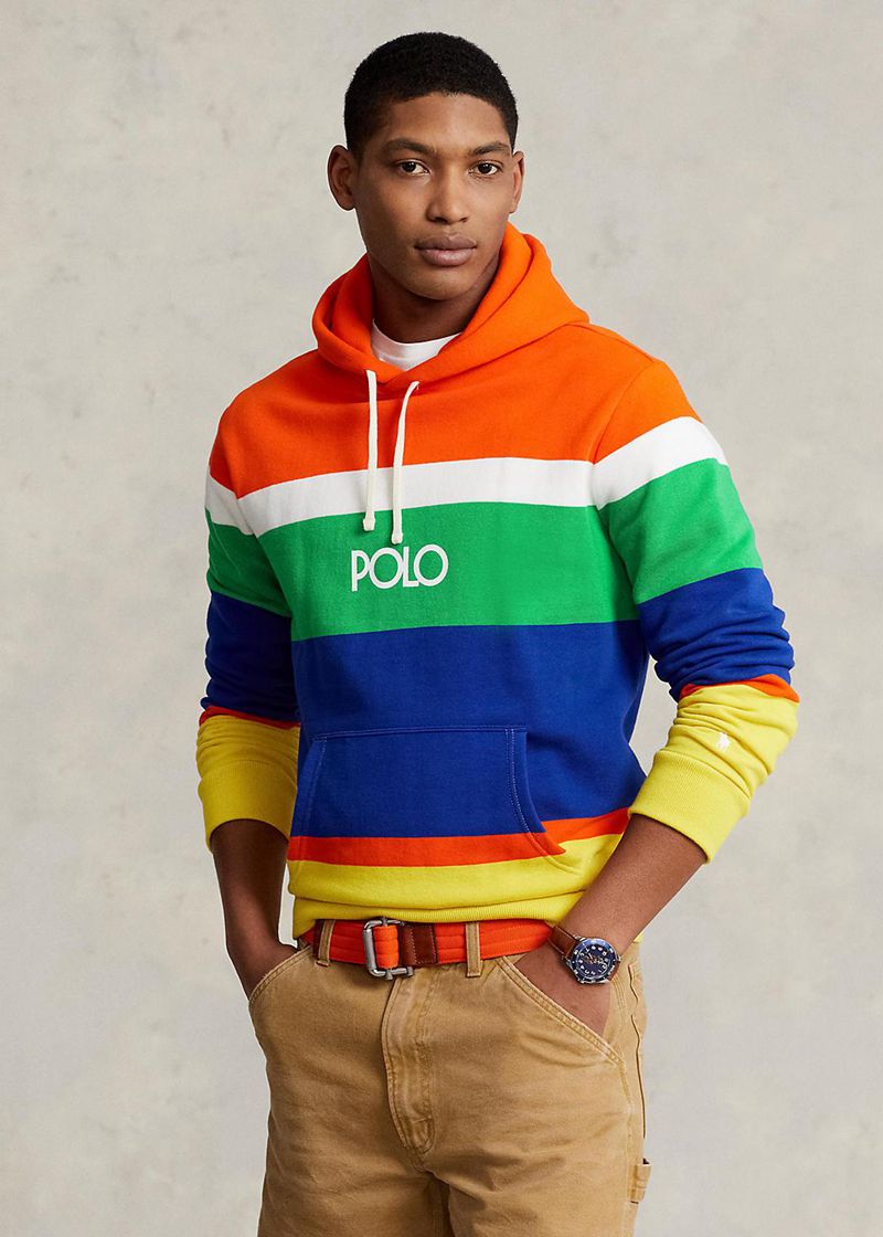 Sudadera Con Capucha Polo Ralph Lauren Hombre Logo Striped Fleece Chile Multicolor KADVP-2879